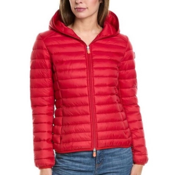 SAVE THE DUCK Jackets & Blazers - Save The Duck Classic Hooded Red Ultra Light Jacket Size 2/M